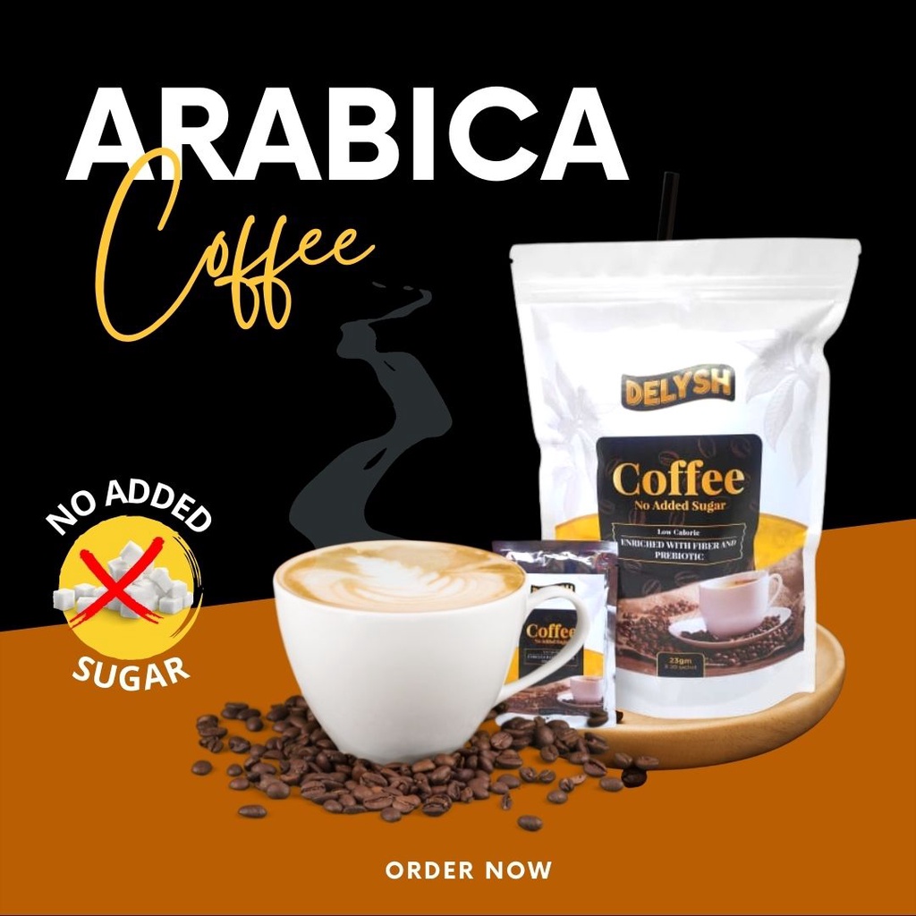 Delysh Kopi Sihat [12 Pek], Sedap Walau Tanpa Gula, Rendah Kalori