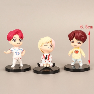 7pcs/set Bangtan Boy Groups BTS Anime Figure Toy KPOP Stars TOP Group A ...