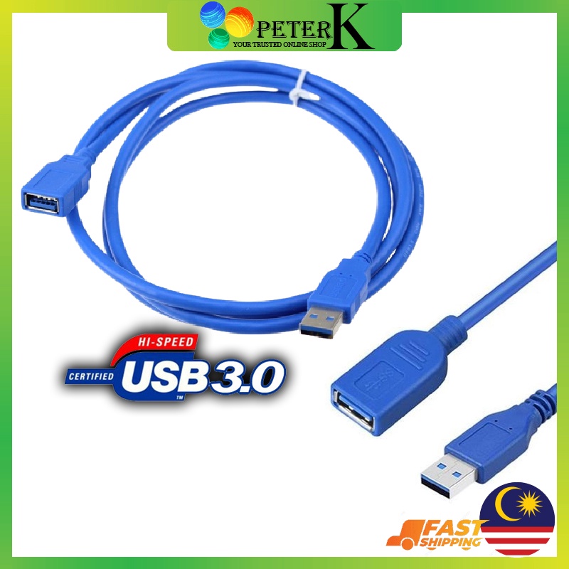 HIgh Speed USB 3.0 USB Male to USB 3.0 Male Extension Cable | Shopee