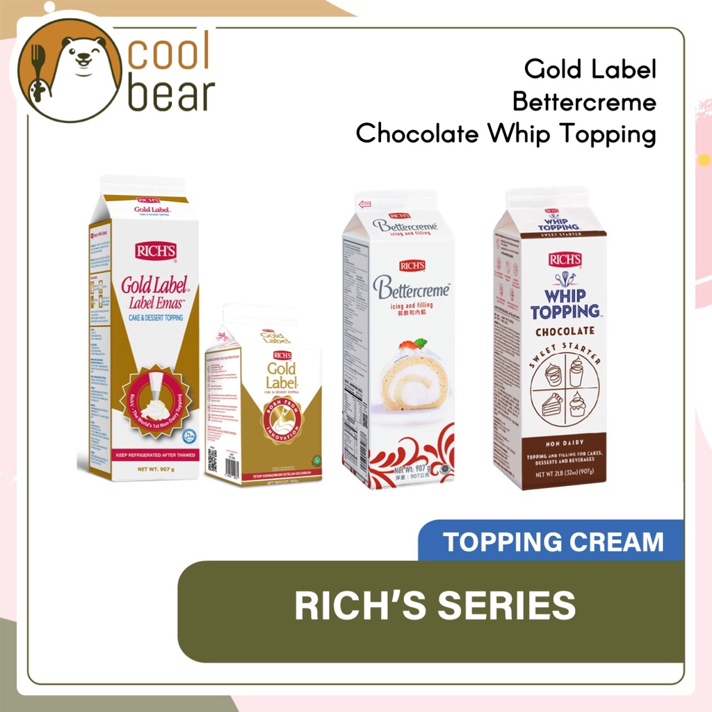 Rich's Series Rich's Gold Label Non Dairy Whip Topping Cream / Rich's
