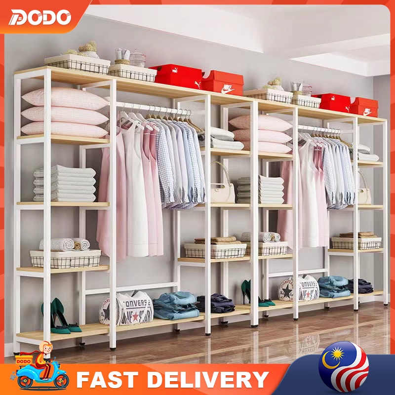 DO Cloth Wardrobe Almari Rak Baju Metal Wardrobe Storage