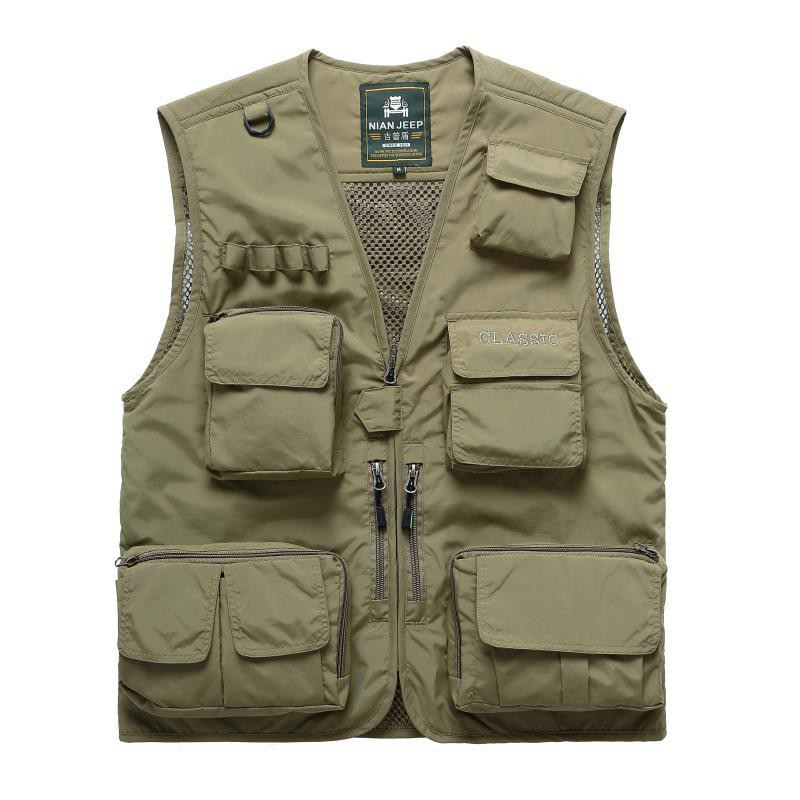 Size : 4XL Waistcoat LITING Vest Summer Outdoor Vest Male Thin Section Large Size Loose Multi-pocket Photography Vest Outdoor Fishing Vest Jacket