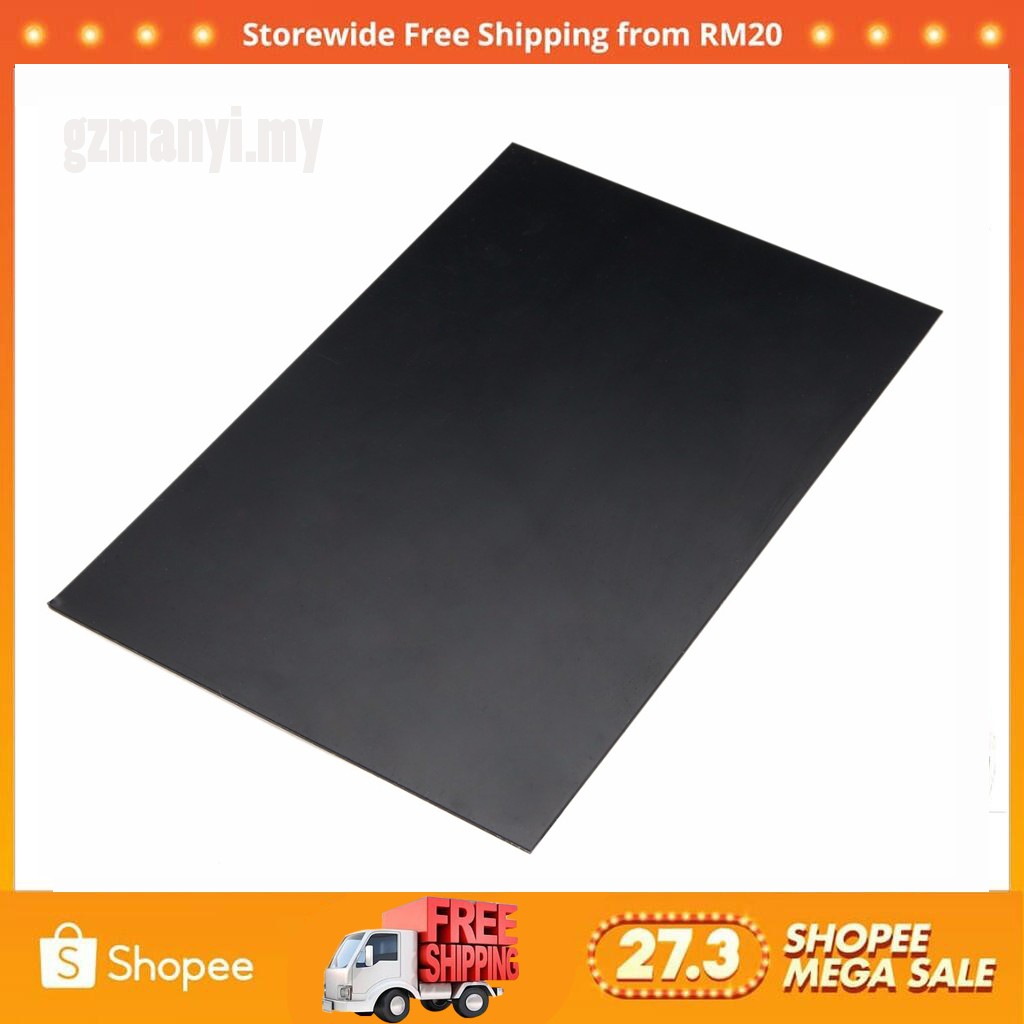 Black ABS Styrene Plastic Flat Sheet Plate 0.5mm x 200mm x 200mm 