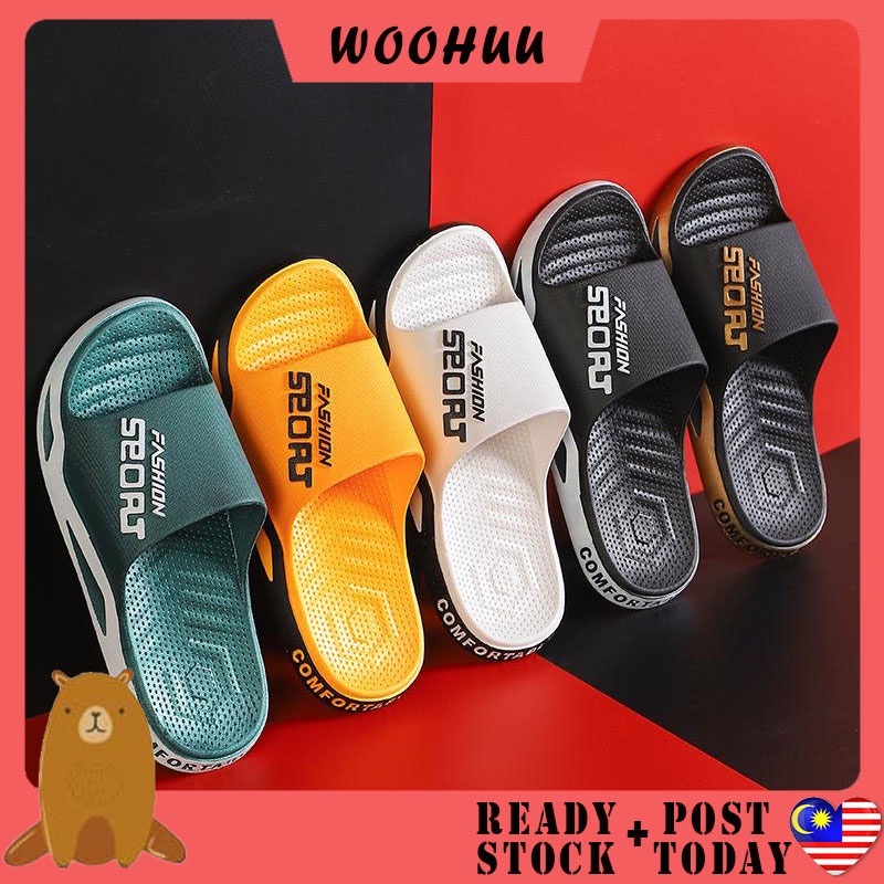 READY STOCK WOOHUU Men Women Slippers Lelaki Perempuan Sandals 065 Lelaki Perempuan Selipar Lelaki Perempuan Sandal 065