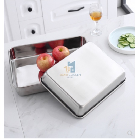 Extra Thick Stainless Steel Rectangle Bakeware Oven Pan Cake Tray Cookies Pizza Baking Tray Plate /Steamed Dish /蒸盘烤盘托盘