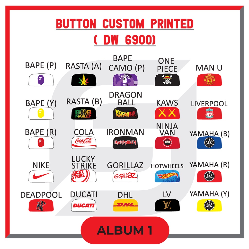G SHOCK BUTTON PRINTED (CUSTOM) DW6900 Shopee Malaysia