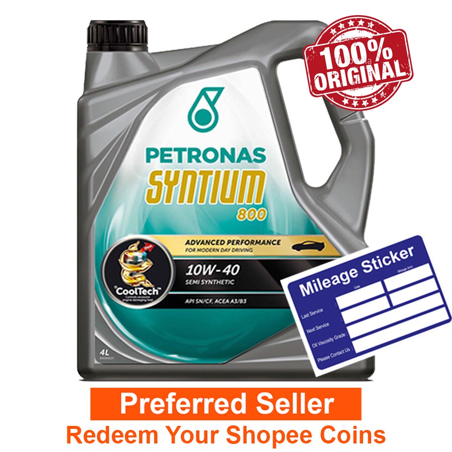 Petronas Syntium 800 10W-40 Semi Synthetic SN/CF Engine ...