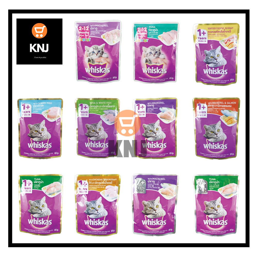 WHISKAS® Pouch / Cat Wet Food / Makanan Basah Kucing 85GM