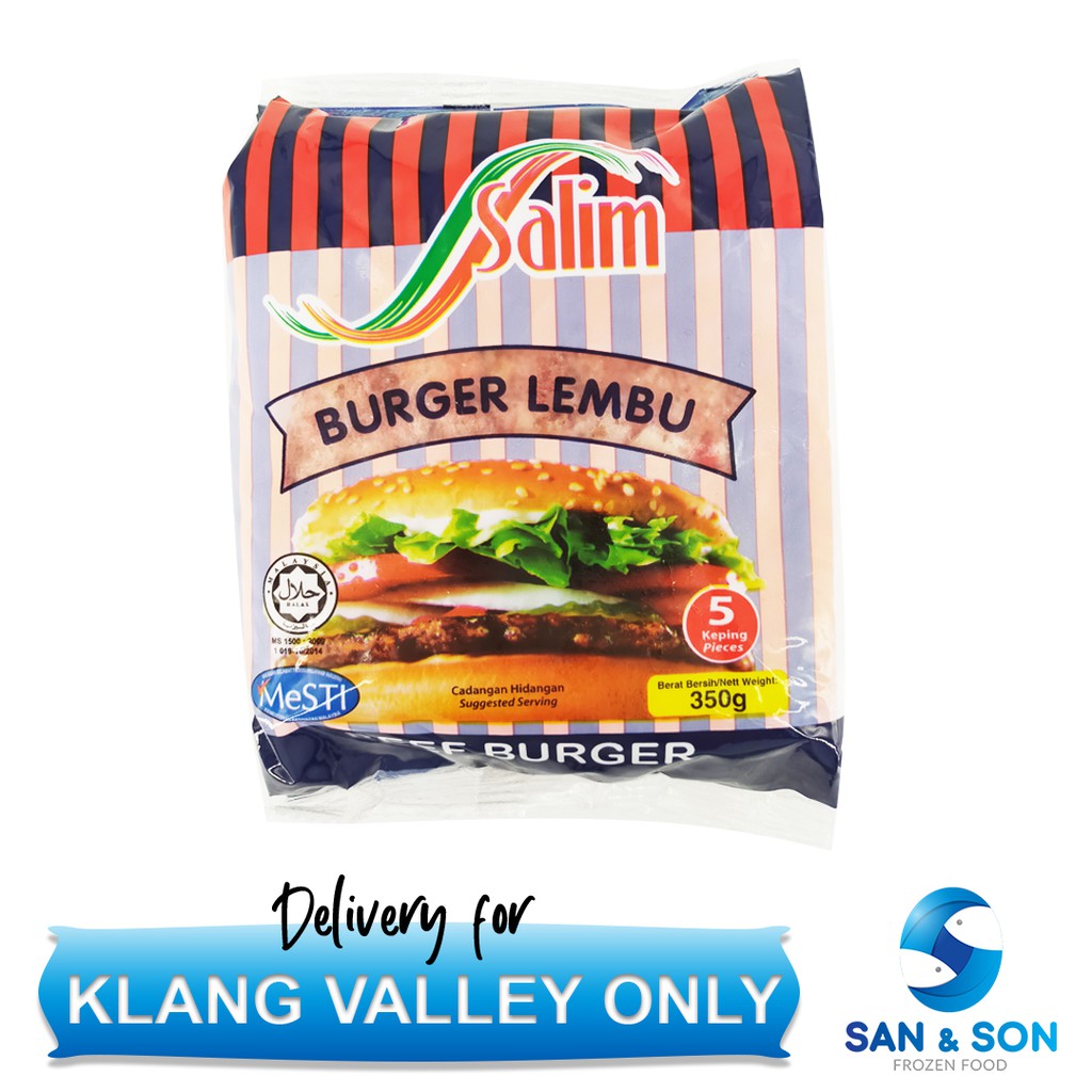Salim Burger Lembu 350g 5pcs Beef Daging San And Son Frozen Sanandson