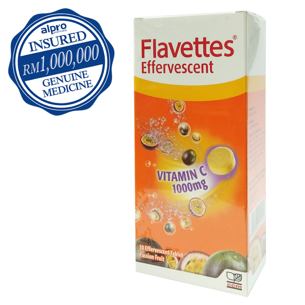 Flavettes Effervescent Vitamin C - Passion Fruit (1000mg x 30s) Exp