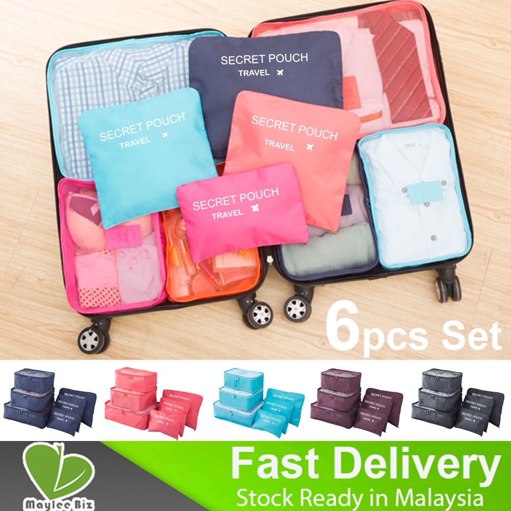 6 In 1 Set Traveller Travel Pouch Luggage Organizer Clothing Laundry