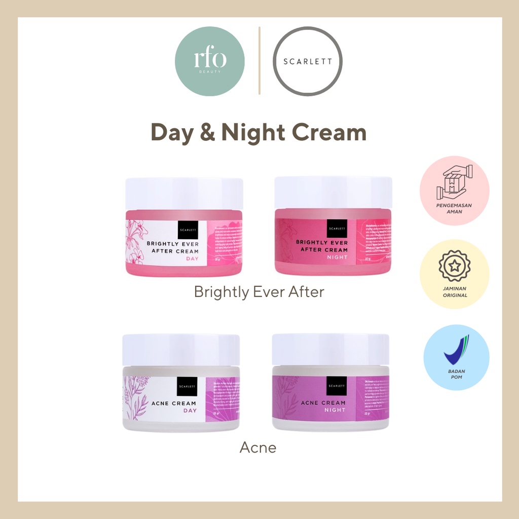 Scarlett Day & Night Cream (Acne & Brightly Ever After) Shopee Malaysia