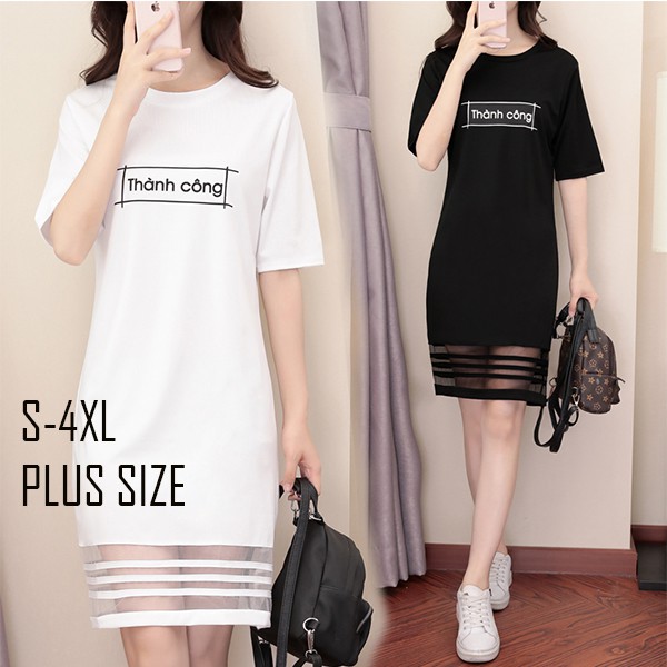 S 4xl Plus Size A Cut Midi Slimming Dress A1732 Shopee Malaysia