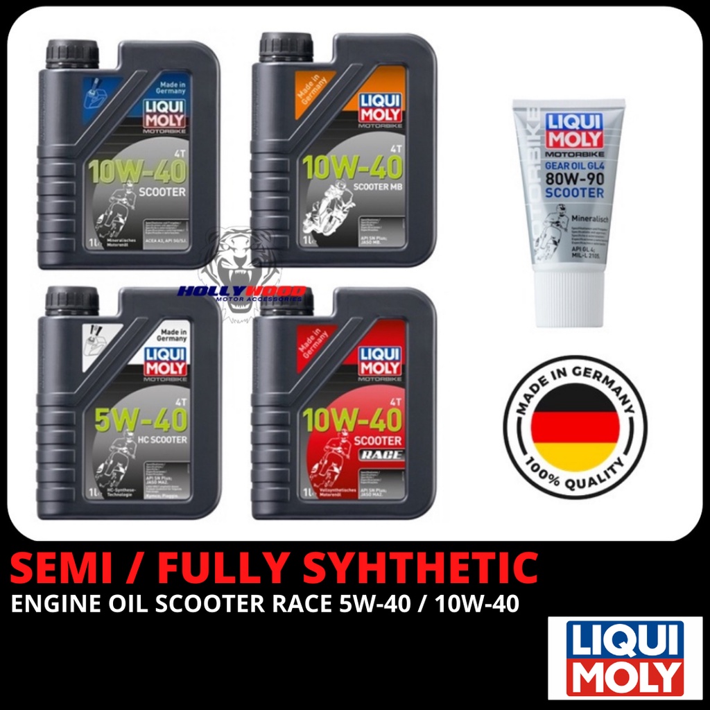 MINYAK HITAM SCOOTER LIQUI MOLY FULLY SYNTHETIC 4T RACE HC 5W40 SEMI 10W40 GEAR OIL 80W90 150ML