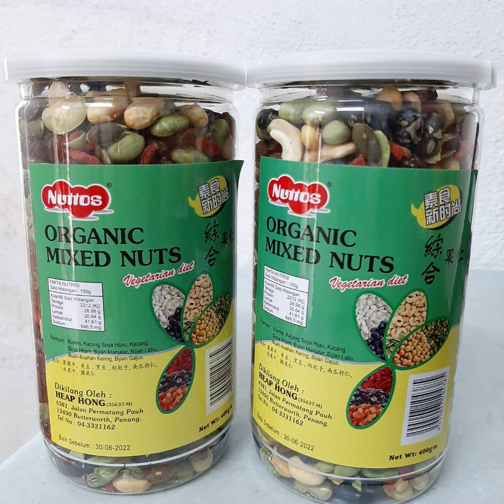 Nuttos Organic Mixed Nut 400g x 2 (Twin Pack ) Shopee Malaysia