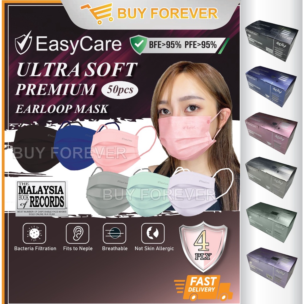EasyCare Mask 3ply Face Mask Black Mask Headloop Mask 3ply Mask Face