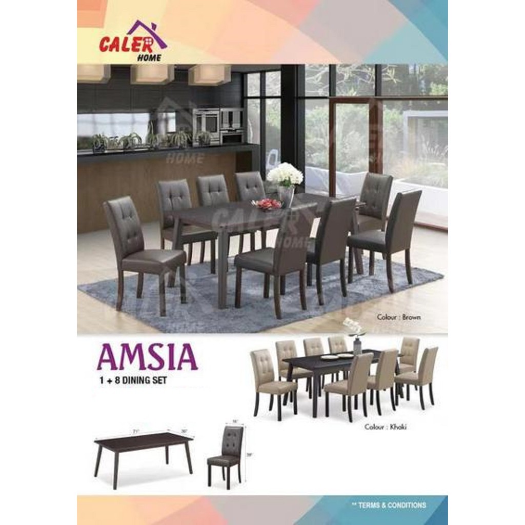  WES DINING AMSIA DINING MEJA MAKAN 1 8 KERUSI SET 1 