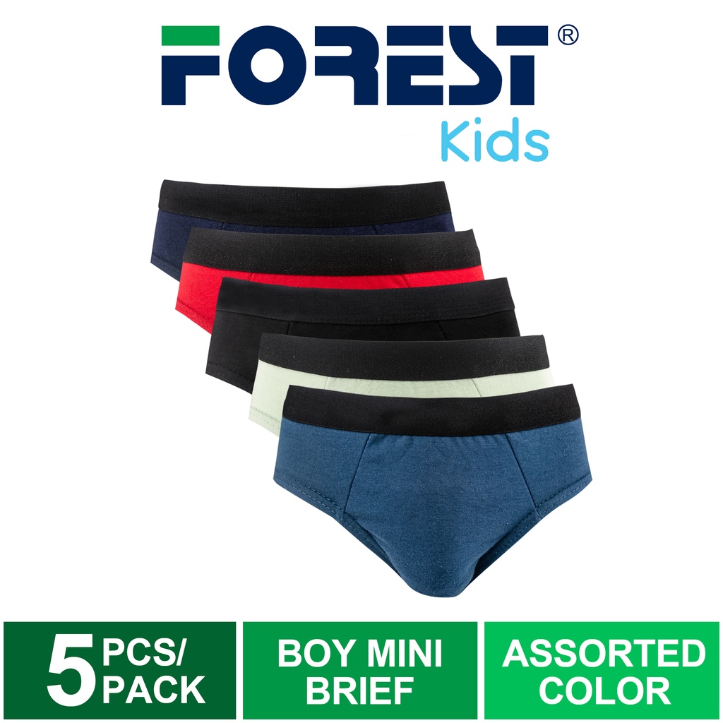 (5 Pcs) Forest Kids Boy Brief 100% Cotton Boy Underwear Seluar Dalam ...
