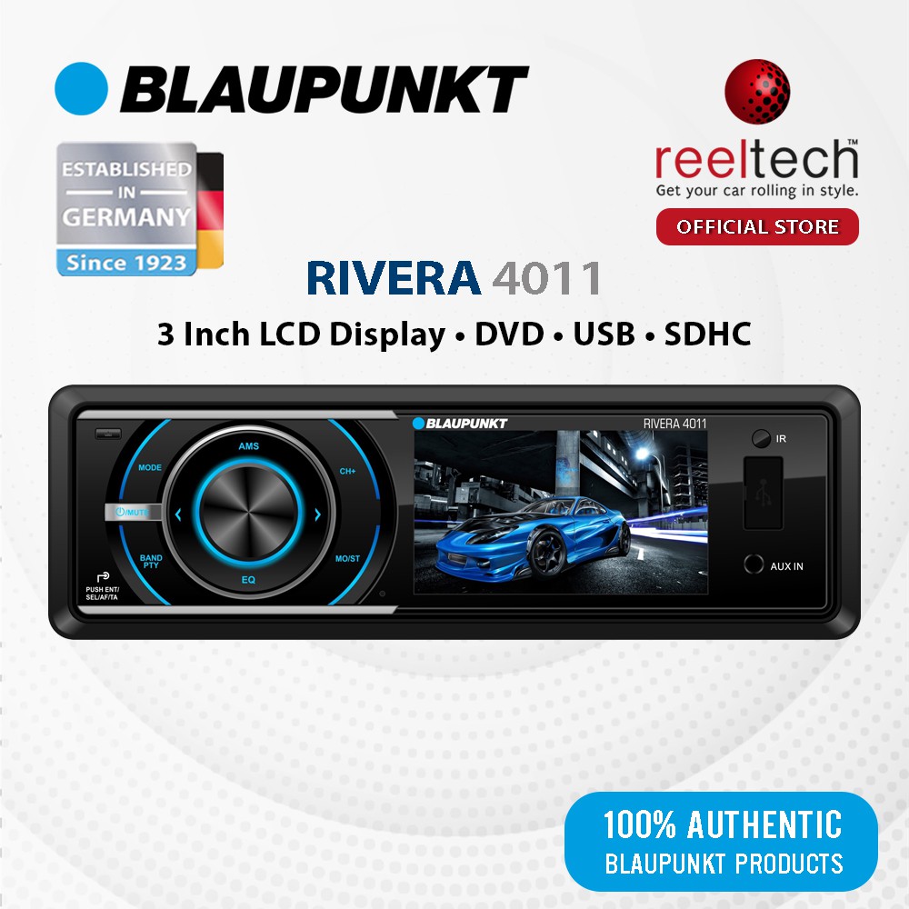 Blaupunkt Rivera 4011 - 3 Inch Screen LCD Display DVD USB SDHC Aux In Single Din Car Player | Player Kereta | 1 Din