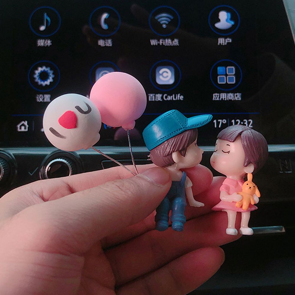 DYRUIDOJ Auto Parts Car Decoration Men and Women Balloon Ornament Cartoon Couples Car Accessories Cute Creative Center C