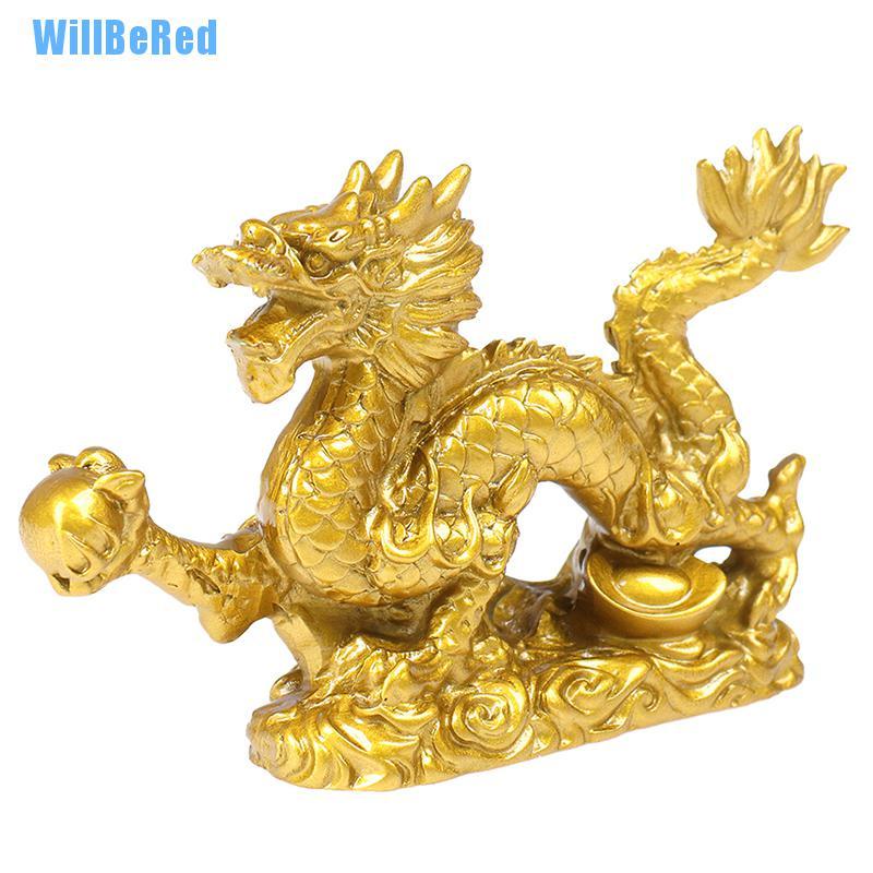 [Willbered] Chinese Zodiac Twelve Statue Gold Dragon Statue Animal Ornament Home Furnishings [Hot]