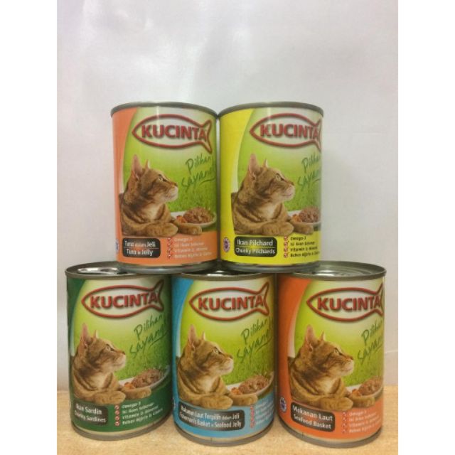 Kucinta cat canned food 400g wet cat food makanan kucing basah | Shopee