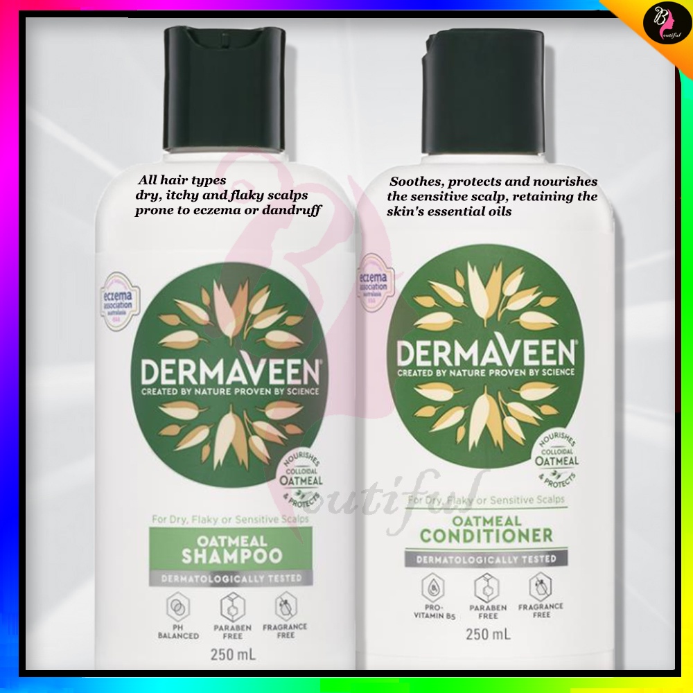 Dermaveen Oatmeal Shampoo/Conditioner 250ml/1Litre For Dry Flaky