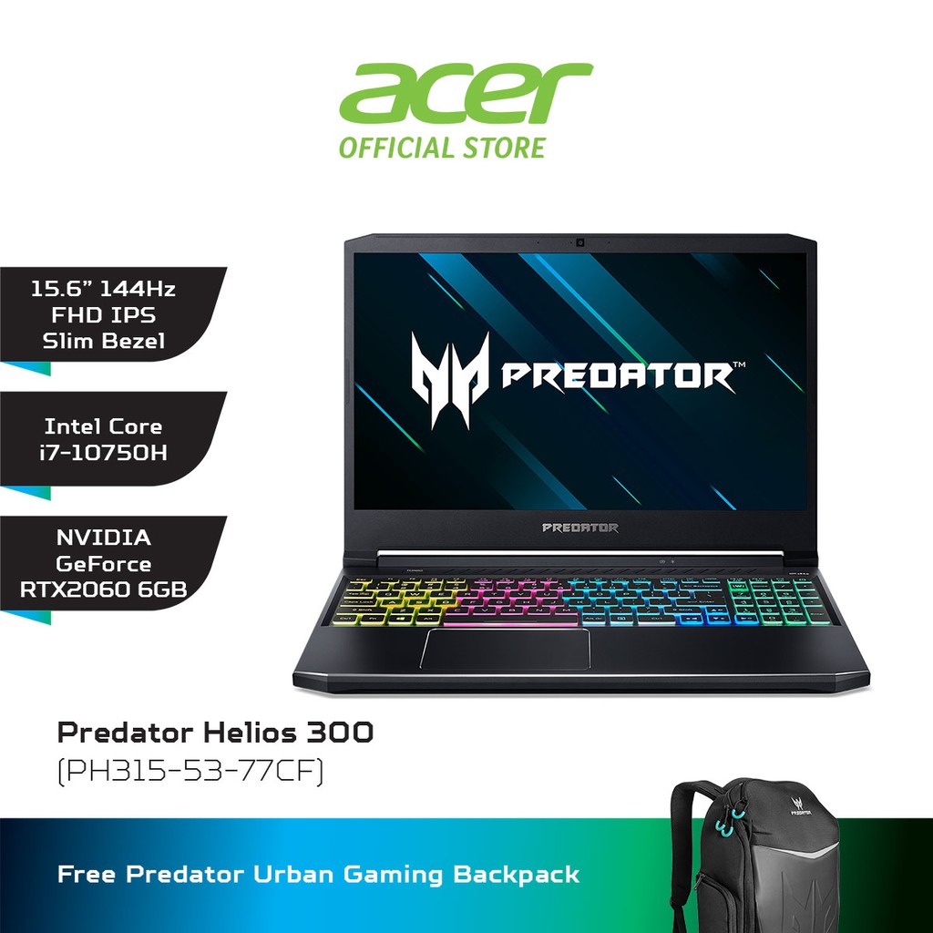 Acer Predator Helios 300 Gaming Laptop Ph315 53 77cf Shopee Malaysia