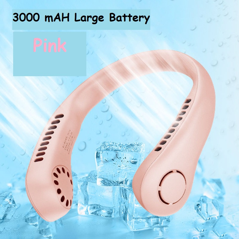 Hand Free Neck USB Fan Portable Bladeless Rechargeable Sports Cooling Neck Hanging Fan Kipas Leher Sejuk 挂颈不缠发 USB 风扇