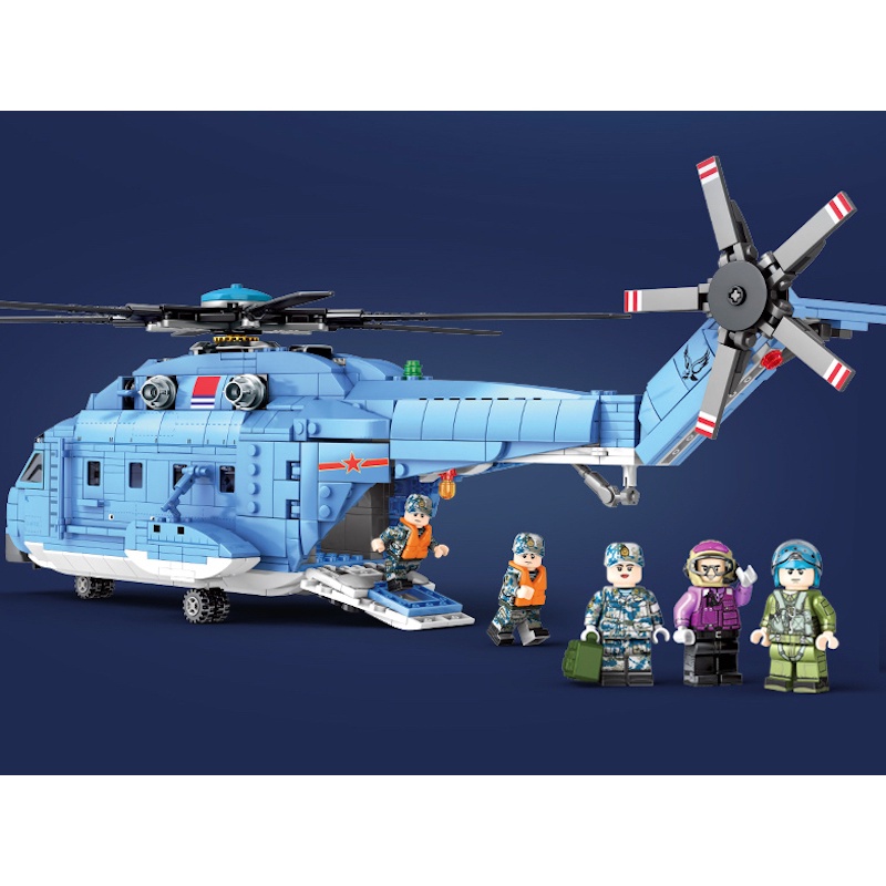 908PCS Type 18 Purpose Helicopter Building Blocks Bricks Figure Toy Model