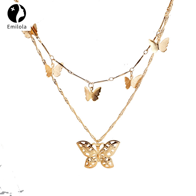 Download 2020 Double Layer Butterfly Necklaces Ins Hot Gold Clavicle Chain Girls Bohemian Butterfly Pendant Women S Necklace Choker For Women Holiday Shopee Malaysia