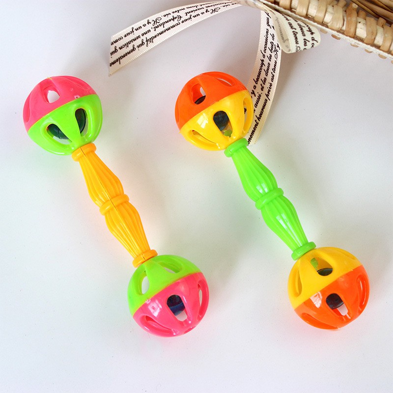 Baby Toy Rattle Bells Shaking Dumbells Early Hearing Eyes Development