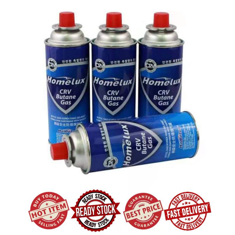 [HOMELUX / MASCROWN] 4 Bottle Butane Gas Cartridge / Gas Tin Shopee