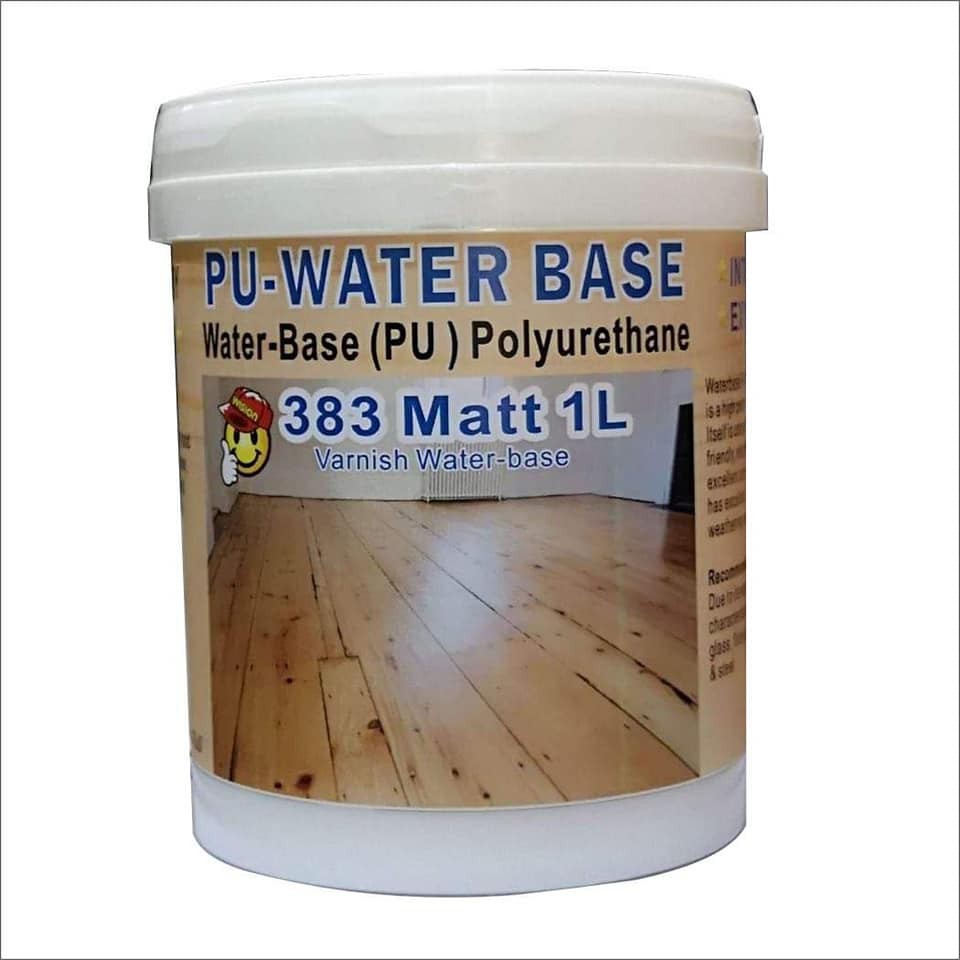 383 MATT CLEAR COAT 1L PU WATER BASE POLYURETHANE P.U EXTERIOR AND ...