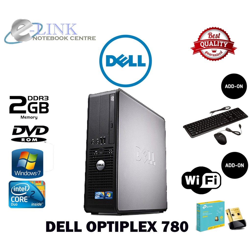 Dell Core 2 Duo PC REFURBISHED) Optiplex 380 / 780 SFF / Desktop / 2GB Ram  DDR3 / 160GB HDD / DVD / Windows 7 Pro | Shopee Malaysia