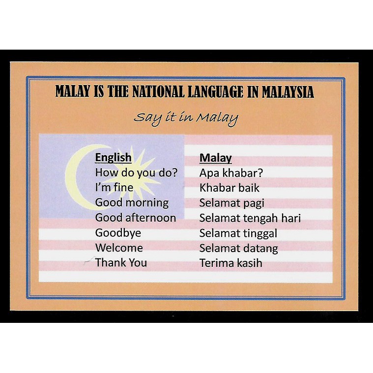 KKK] MALAYSIA POSTCARD - MALAYSIA NATIONAL LANGUAGE  Shopee Malaysia