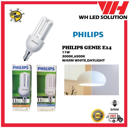 PHILIPS Genie Light Bulb 11W E14 (3000K/6500K) Warm White (WW)/Cool