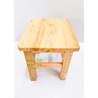  READY STOCK Solid Square Wooden Small Stool Kid Stool 