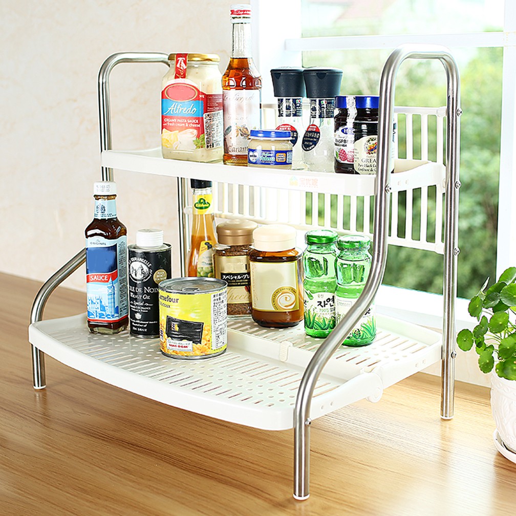 Kitchen Countertop Spice Rack Bathroom Makeup Storage Holder Shelf