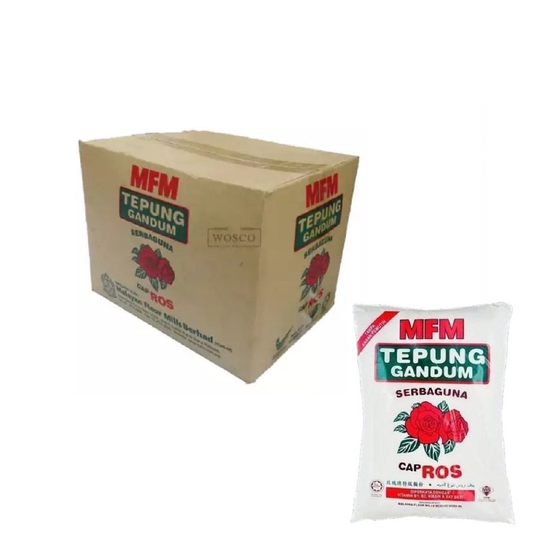 Tepung Gandum Serbaguna Cap Ros Multipurpose Flour 850g X 12 Packs