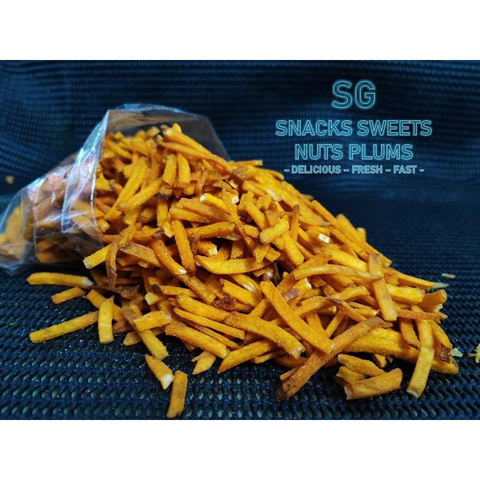 SG PENANG Spicy Curry Fries Tapioca Sticks Ultra Thin 槟城香辣咖喱木薯条超薄 【HALAL】 PENANG Goreng Ubi Kayu Panjang Kari Pedas