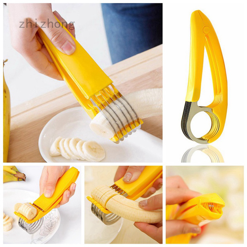 zhizhong.my Chuangjulin Tool Vegetable Peeler Banana Slicer Chopper Fruit Cutter Stainless Steel Ham Sausage Cutter Kitchen Gadget