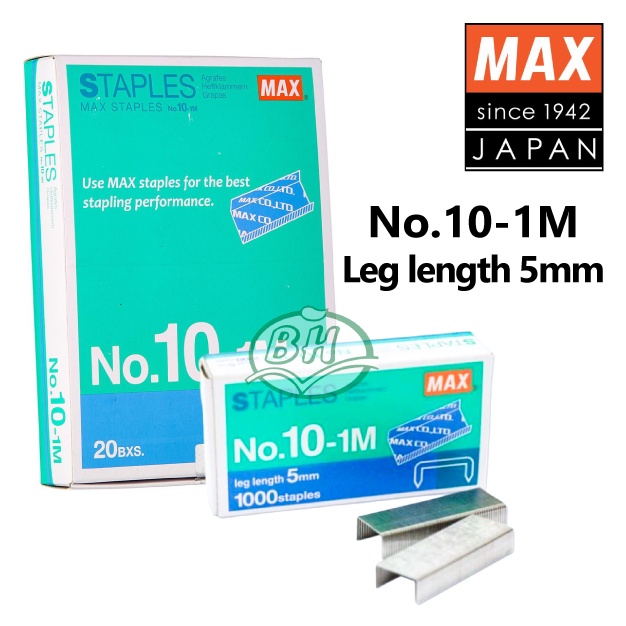 Stapler Bullets/Staples MAX No.10-1M (1 Small Box/1 Inner Box) | Shopee ...