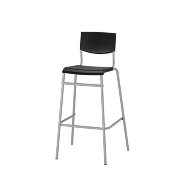 [DISPLAY MODEL LAST CHANCE] IKEA Stig Black Silver Bar Stool High Chair