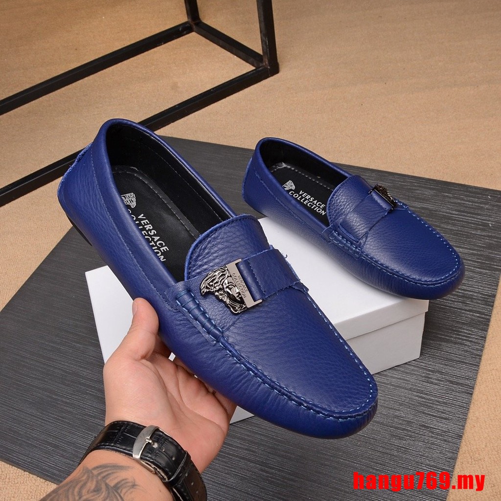 blue versace loafers