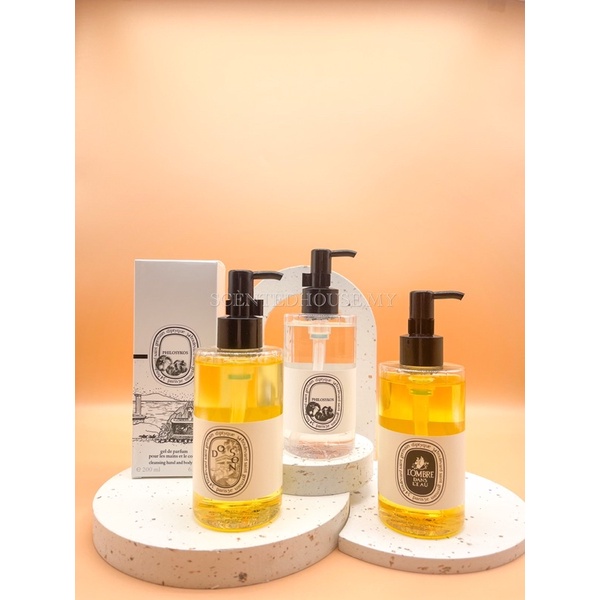 Diptyque perfume shower oil cleansing hand body gel body wash shampoo softening moisturizing