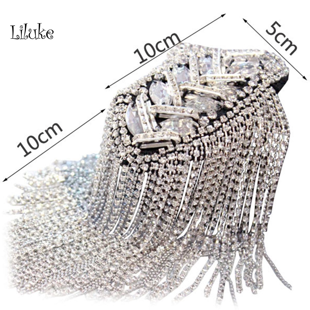 Portable Travel LK Accessory Bag Brooch Tassels Rhinestones Epaulet Clothes Decor - Image 5