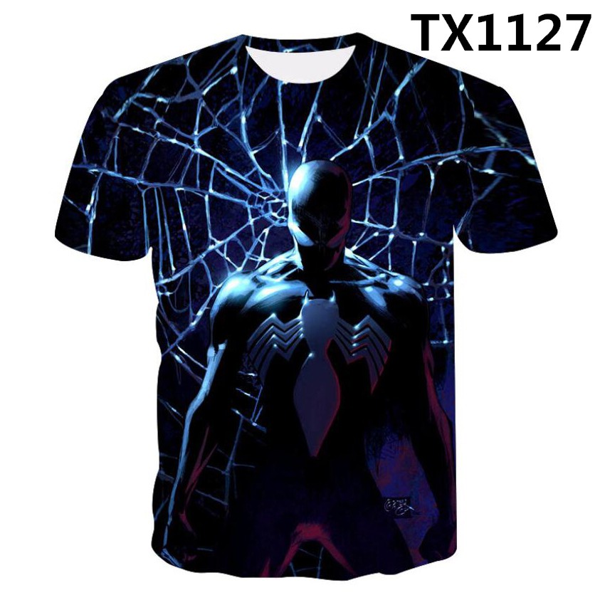 Marvel movie venom short-sleeved T-shirt 3D printed half-sleeved summer boy student spider-man deadly guardian