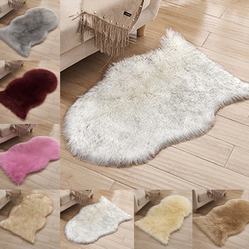 Rugs Non Slip Rug Mats Hairy Soft Fluffy Faux Fur Carpet Mat Home