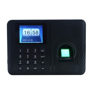 [myhome]Intelligent Biometric Fingerprint Password Attendance Machine Employee Checking-in Recorder 2.4 inch TFT LCD Screen DC 5V Time Attendance Clock